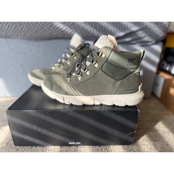 New Sorel Explorer Next Hiker Size 9 Stone Green Insulated & Waterproof - Picture 3 of 6